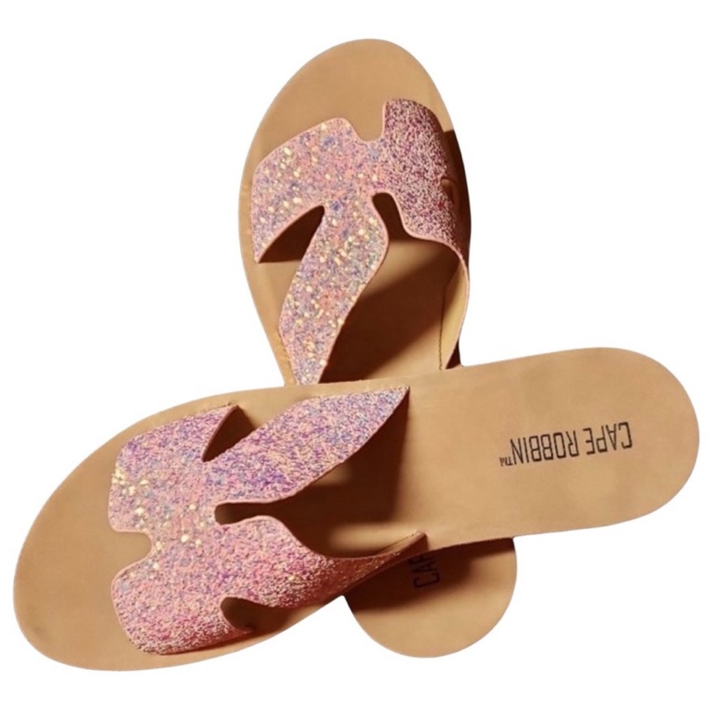 Cape Robbin Glittery Pink Slide Sandals